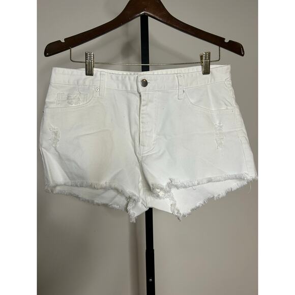 H&M white distressed jean shorts-size 12 - Picture 1 of 3